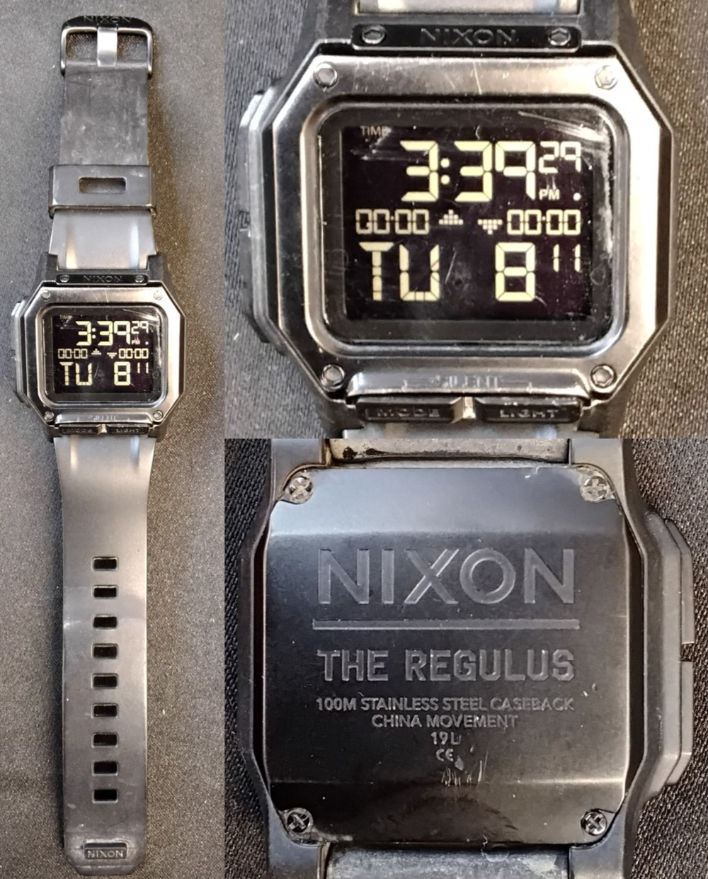 Nixon Regulus Men's Watch Black Square Digital Surf Sport Utility #Z5876